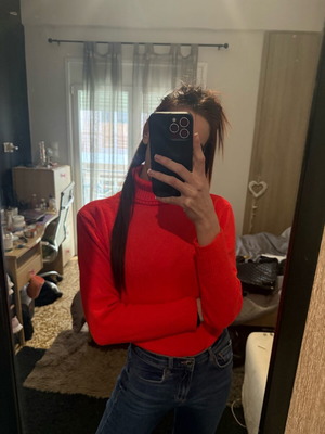 Coral turtleneck sweater new, size S/M