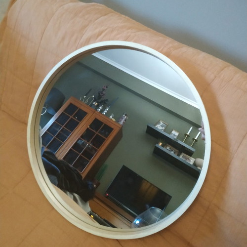 Wooden mirror new, 55 cm diameter