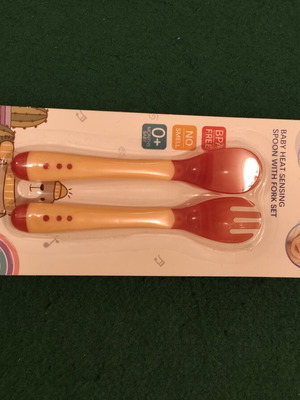 Hada Bear Baby Heat Sensing Spoon and Fork Set, BPA Free