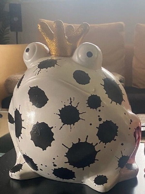 Decorative frog piggy bank new from designer store Glyfada