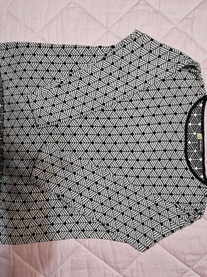 Julia Bergovich women's long-sleeve blouse like new, black and white