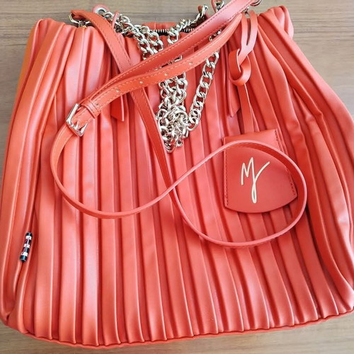 Manila Grace Jasmine Petit Plisse bag like new, orange