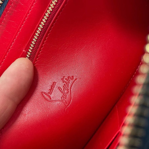 Christian Louboutin leather wallet used, blue