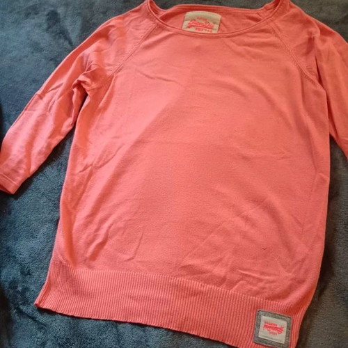 Superdry women's blouse used, pink medium, thin sweater style