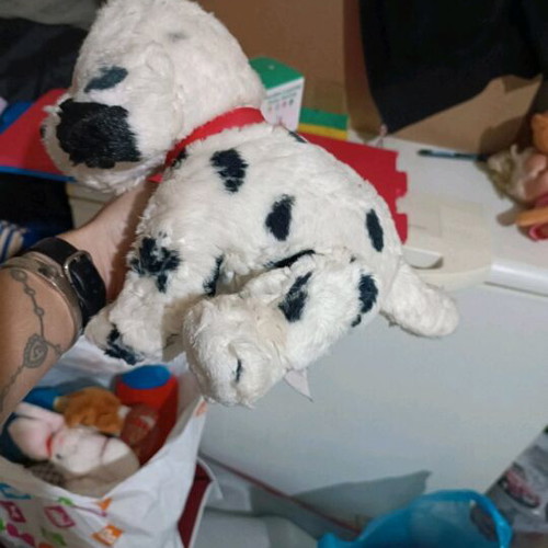 Plush dog used, washed and clean