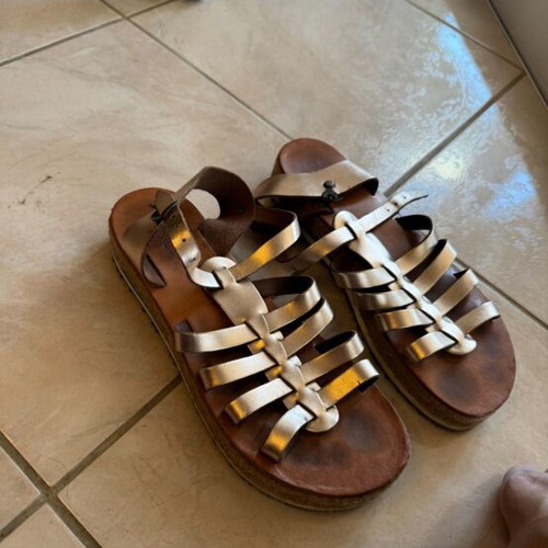 Esiot sandals like new, brown and gold, size 39, slippers