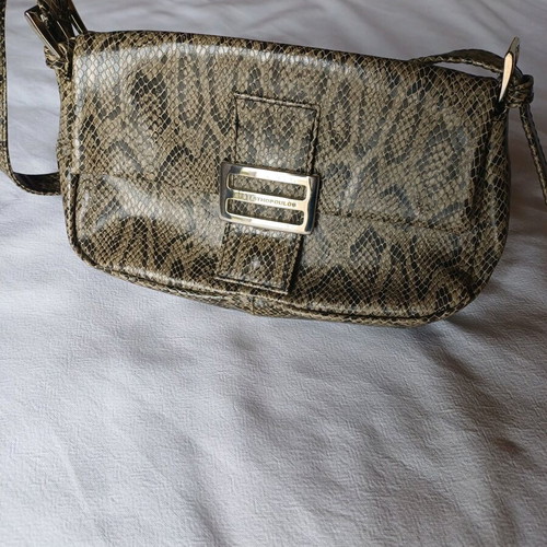 Women's snake print shoulder bag Epsilon by Efstathopoulos like new, beige multicolor