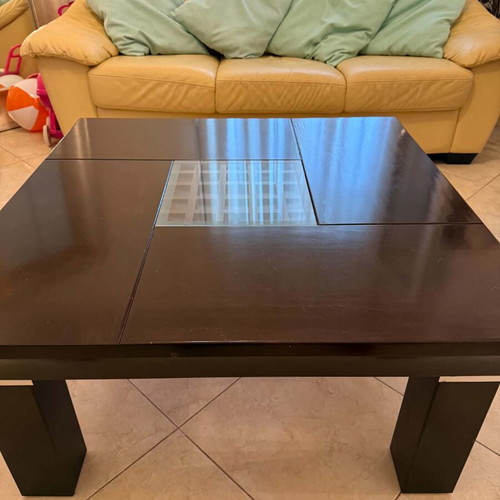 Solid wood coffee table, dark brown