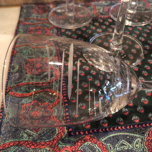Water glasses used, crystal, pack of 10