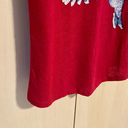 Red sequin embroidered short-sleeve blouse M&S new, size L