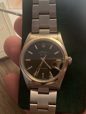 Rolex Air-King Oyster Perpetual ρολόι σαν καινούργιο, 34mm μαύρο καντράν