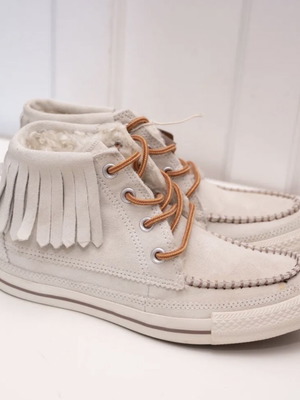 Converse All Star Women Suede in Cream, warm lining limited edition