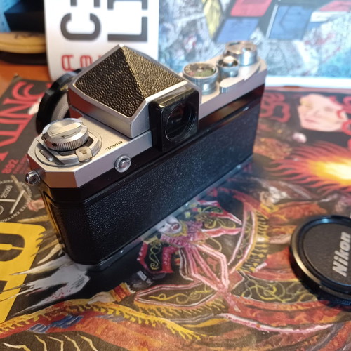Nikon F camera with eye level prism and 50mm Nikon Nikkor Auto-S C AI lens, used