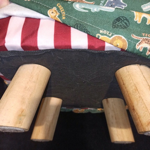 Square stool used 27x27 cm with children's cover