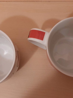 Porcelain mugs with hearts new, set of two