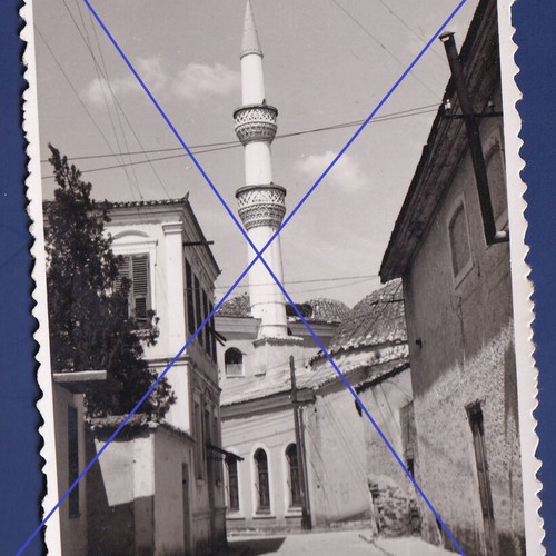Mosque in Komotini old black and white photo used 6x9 cm