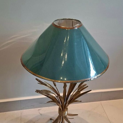 Brass Wheat Sheaf Lamp Base used, Hollywood Regency Lighting