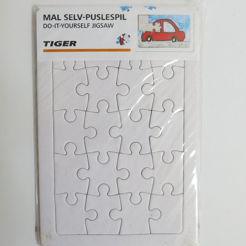 Blank jigsaw puzzle Tiger new, 20 pieces, cardboard