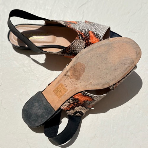 Perlapura leather sandals like new, black, size 40