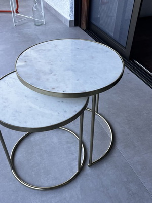 Zara Home marble and gold coffee tables used