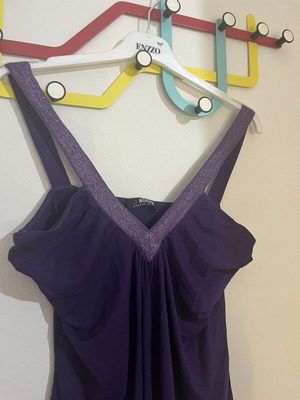 Morgan top in purple with shiny straps, new, size M