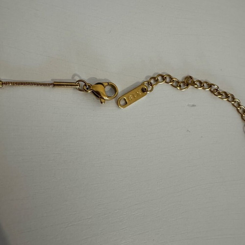 Gold Necklace with Blue Heart Stone new