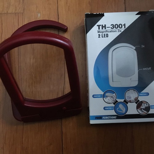 Magnifying LED desk lamp new, burgundy color