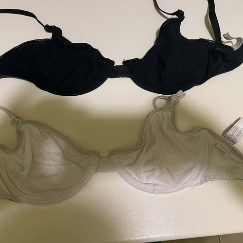 Sloggi cotton bras like new, black and white, size EU 75D