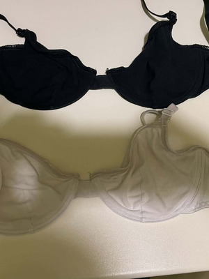 Sloggi cotton bras like new, black and white, size EU 75D