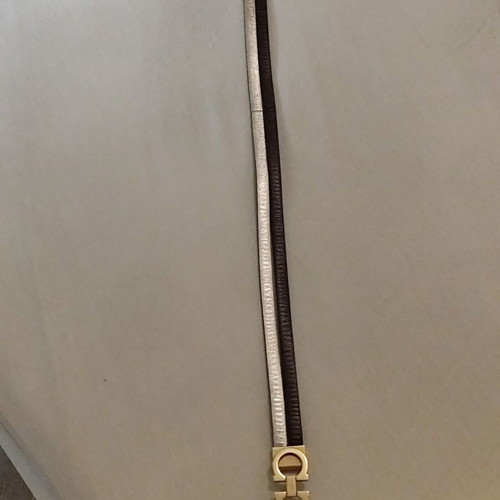 Salvatore Ferragamo double belt size 75 like new, black and gold