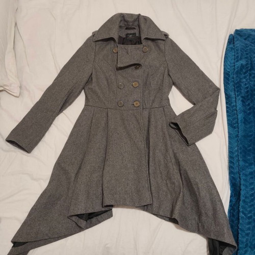 New Look wool coat gray size M/L like new