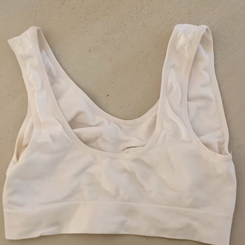 White elastic bustier with thick strap and padding slot used