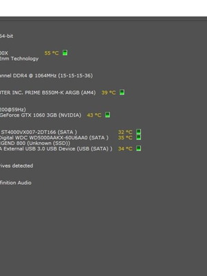 PC with Ryzen 7 2700X, ASUS PRIME B550M-K ARGB, 32GB RAM, GTX 1060