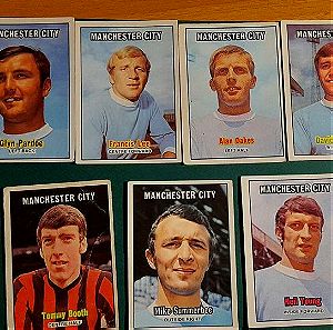 ΣΥΛΛΕΚΤΙΚΑ ΧΑΡΤΑΚΙΑ MANCHESTER CITY A&BC ORANGE BACK 1970 FOOTBALL TRADE CARDS
