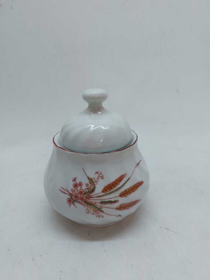 Porcelain sugar bowl used made in Bulgaria 14x11cm