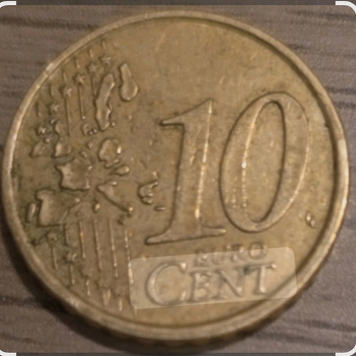 Italian 10 Euro Cent 2002 coin used with Botticelli design
