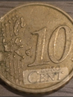 Italian 10 Euro Cent 2002 coin used with Botticelli design