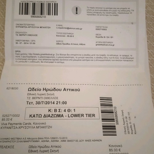 Theater tickets used, approximately 35-45 pieces