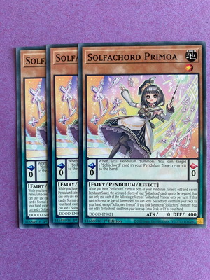 Yu-Gi-Oh Solfachord Primoa x3 1st Edition Pendulum monster like new