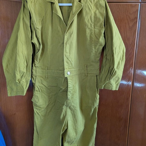 Studio 83 Denim One-Piece Jumpsuit Green Mustard Like New Size L