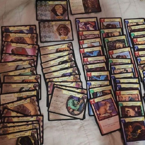 Harry Potter CCG cards used, Malfoy and Hermione foil, 2001