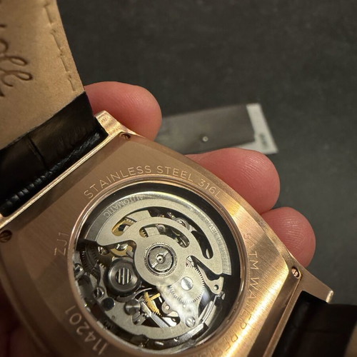 Ingersoll Tonneau Automatic Skeleton 43mm brand new, gold