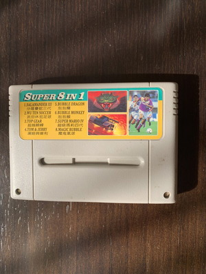 Κασέτα SNES Super 8 σε 1 με Top Gear, Mario, Tom & Jerry