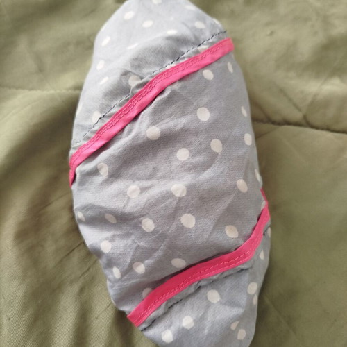 Girls' pocket raincoat 10-11 years like new, blue with white polka dots