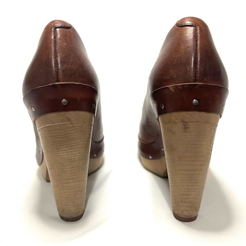 Marni brown leather high heels used, size 39