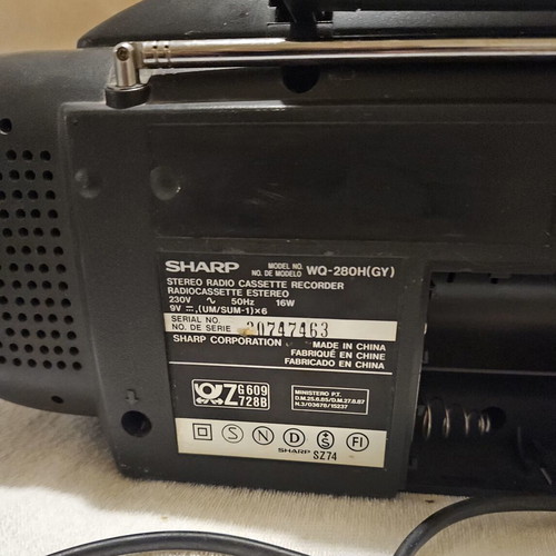 Sharp portable radio cassette player with two cassettes 1988 like new