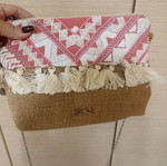 Achilleas Accessories boho style straw clutch bag new