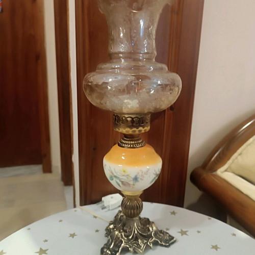 Bronze lamp with porcelain new