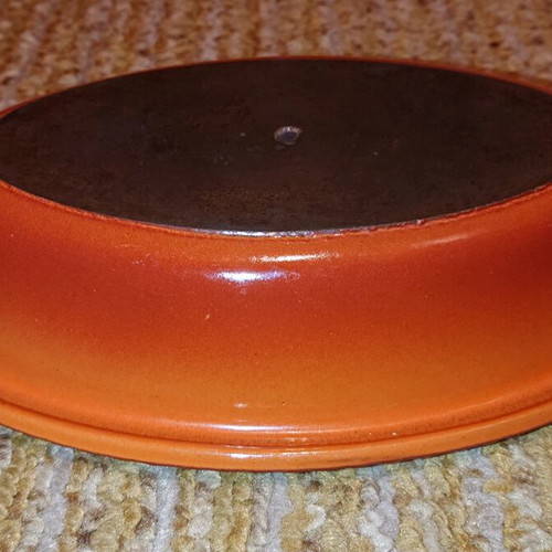 Cast iron enameled cookware used