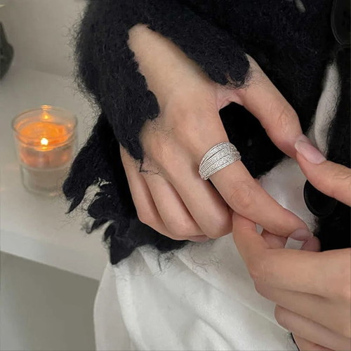 S925 Silver Adjustable Open Minimal Design Ring